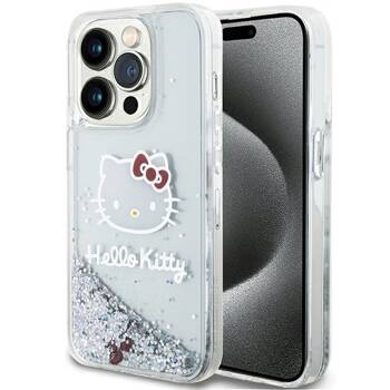 Hello Kitty HKHCP14XLIKHET iPhone 14 Pro Max 6.7" srebrny/silver hardcase Liquid Glitter Charms Kitty Head