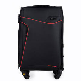 Średnia walizka miękka M Solier STL1651 czarno-czerwona