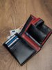Skórzany, dwukolorowy portfel męski z zapięciem, RFID Stop — Rovicky